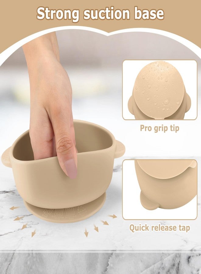 Dovesail 2 Pack Stainless Steel Baby Bowls with Removable Non-Slip Silicone Suction Shell and Lids, Anti Scald Food Container for Baby Food Feeding-Gray & Cream - Image 5